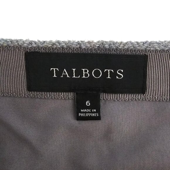 Talbots Grey Wool Tweed Herringbone Mini Skirt Size 6 - Picture 8 of 11